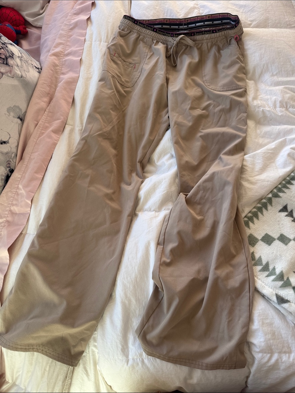 HeartSoul Women's Tan Drawstring Scrub Pants